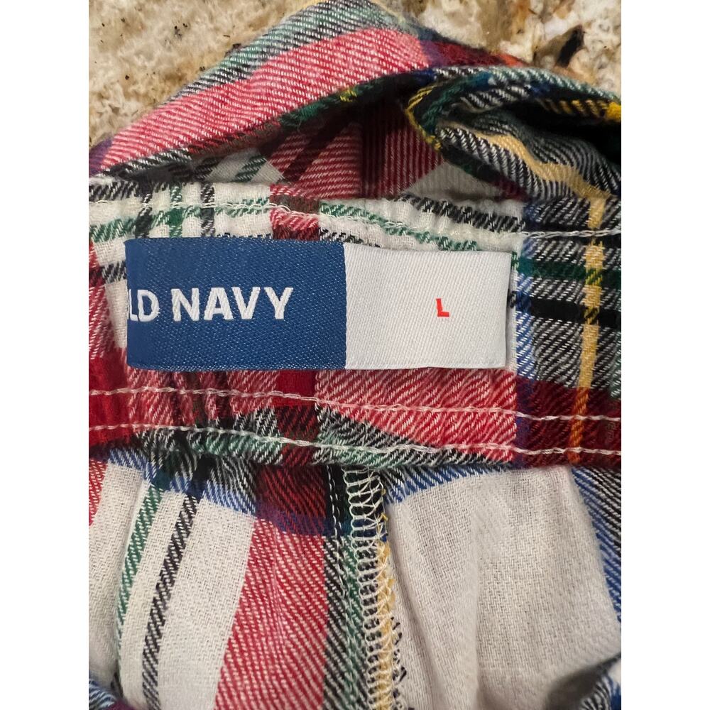 NWT Old Navy White Plaid Tartan Flannel Christmas Lounge Pajama Pants - Picture 8 of 12